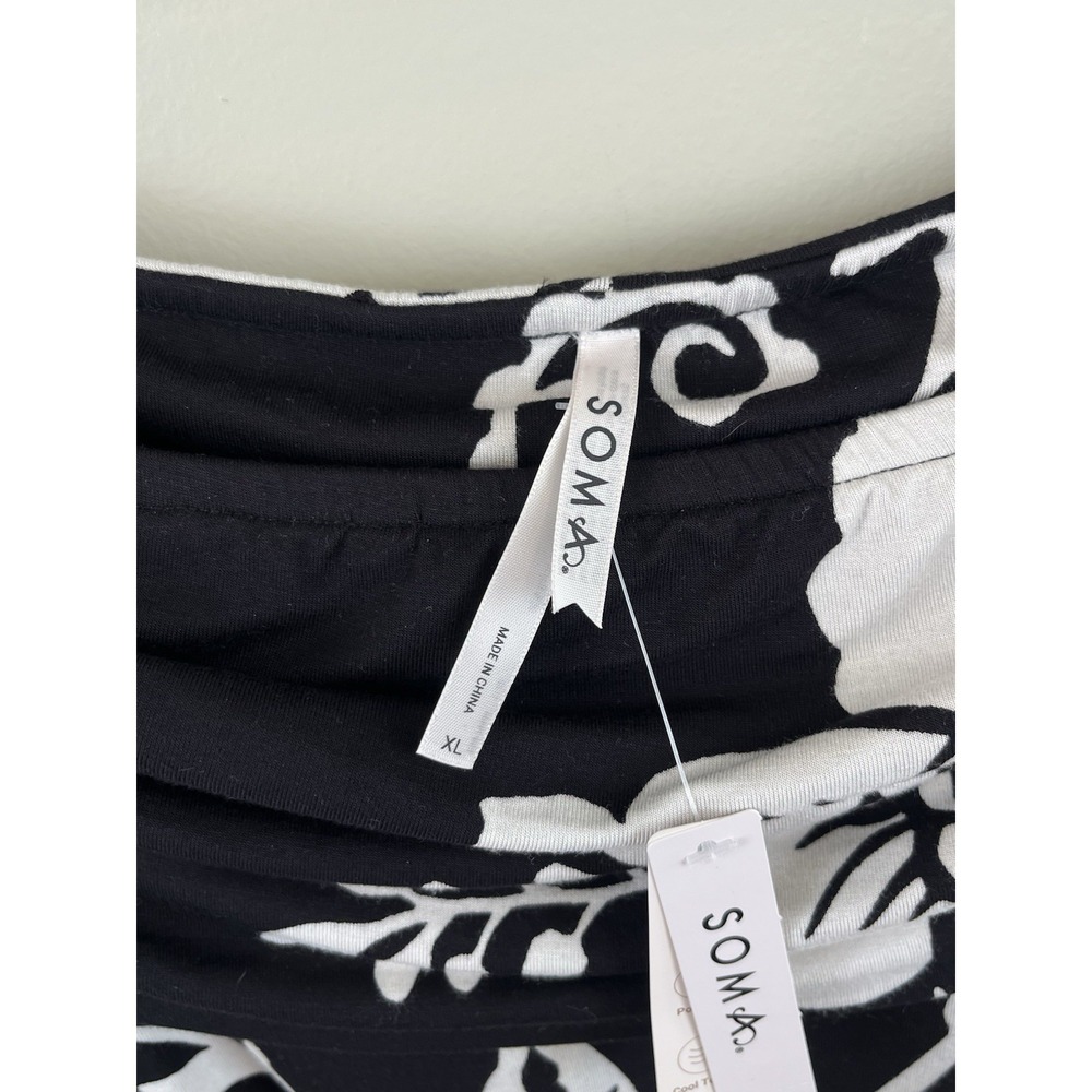 Soma NWT Midi Bra Dress XL Garden Tapestry Floral Soft Jersey Pockets Stretch - Picture 2 of 10